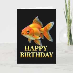 CARTE D'ANNIVERSAIRE GOLDFISH GROS PLAN DISTINCTIF