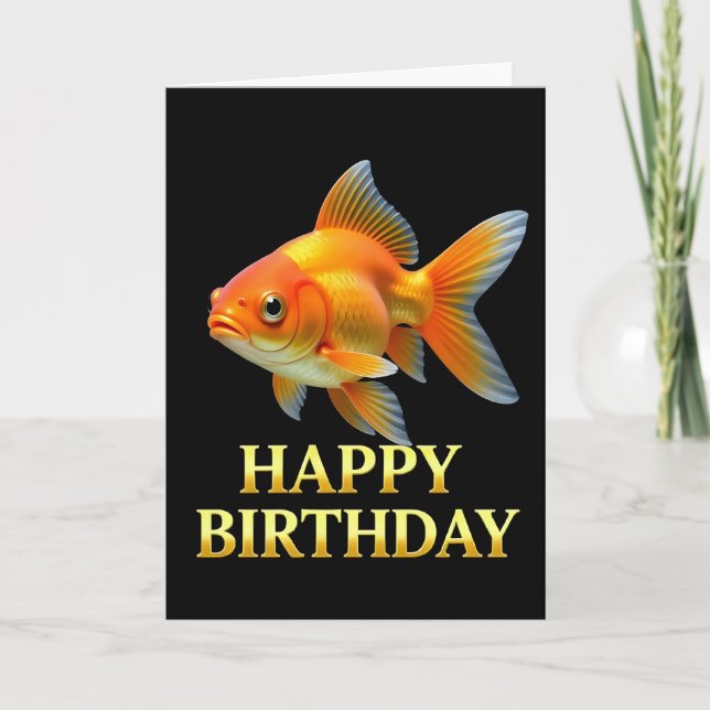 CARTE D'ANNIVERSAIRE GOLDFISH GROS PLAN DISTINCTIF (Devant)