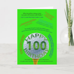 Carte d'anniversaire Golf Jokes pour 100 ans