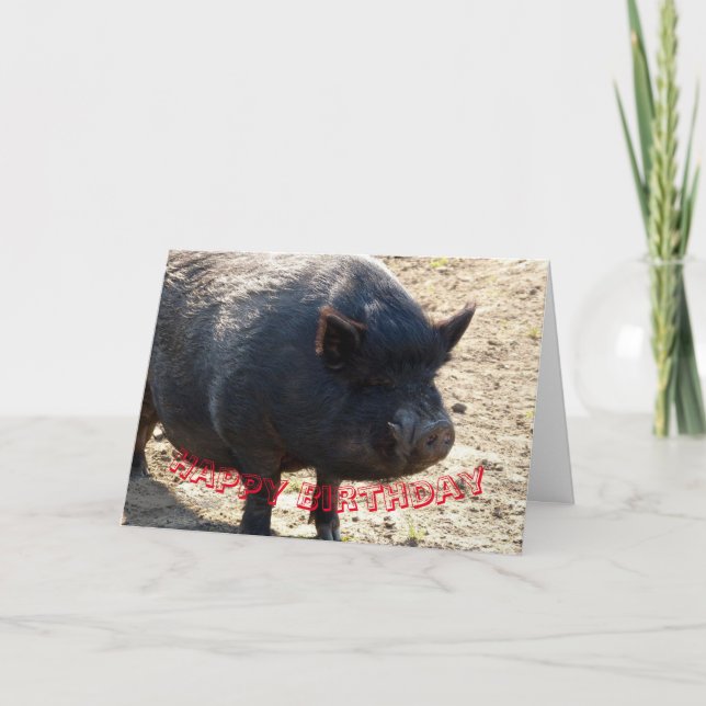 Carte d'anniversaire gonflée par pot de porc (Devant)