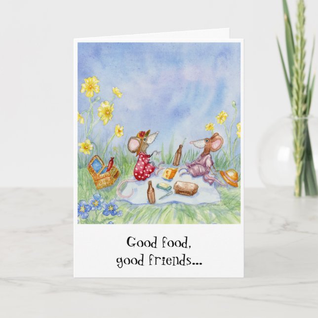 Carte d'anniversaire "Good Food, Good Friends" (Devant)