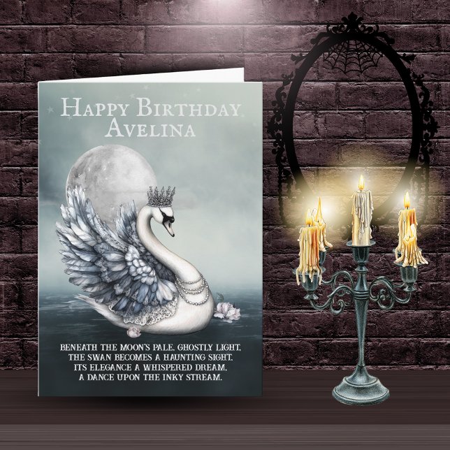 Carte d'anniversaire Gothique Cygne (Créateur téléchargé)