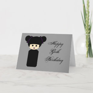 Carte d'anniversaire gothique de Kokeshi