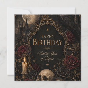 Carte d'anniversaire gothique, Floral sombre, Papi
