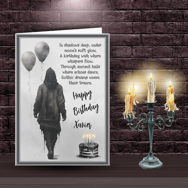 Carte d'anniversaire gothique pour homme (Créateur téléchargé)