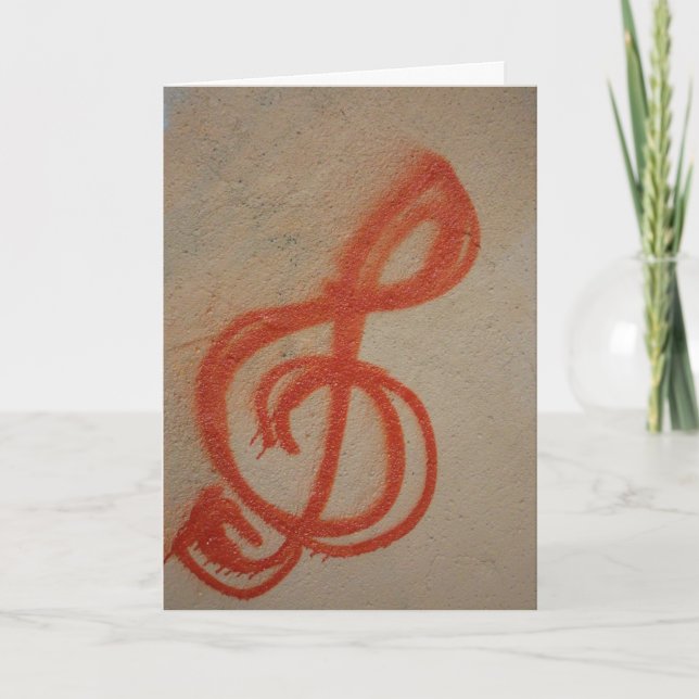 Carte d'anniversaire "Graffiti Clef Note" (Devant)