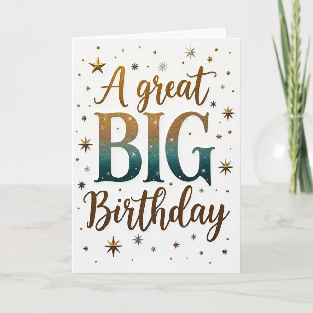 Carte d'anniversaire Grand Or (Devant)