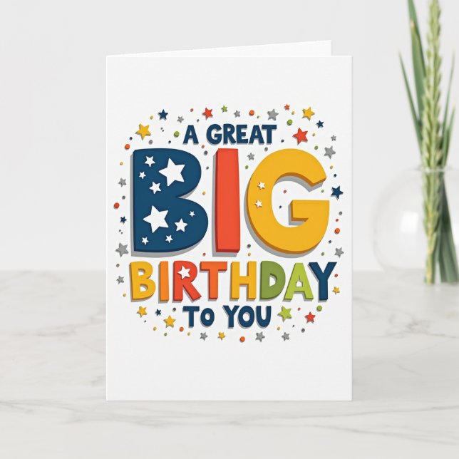 Carte d'anniversaire grande et audacieuse (Devant)