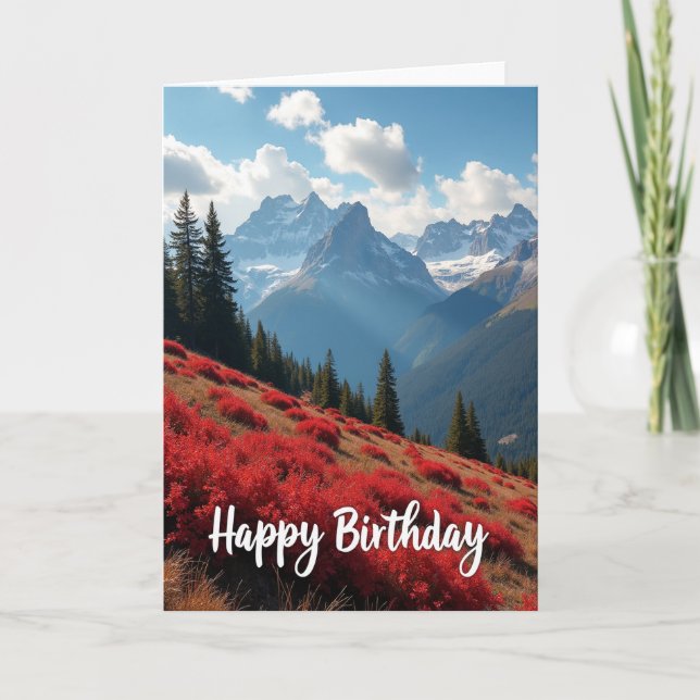Carte d'anniversaire Grandes cimes alpines (Devant)