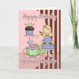 Carte D'Anniversaire Grandgirl Cute - Cupcakes Et 