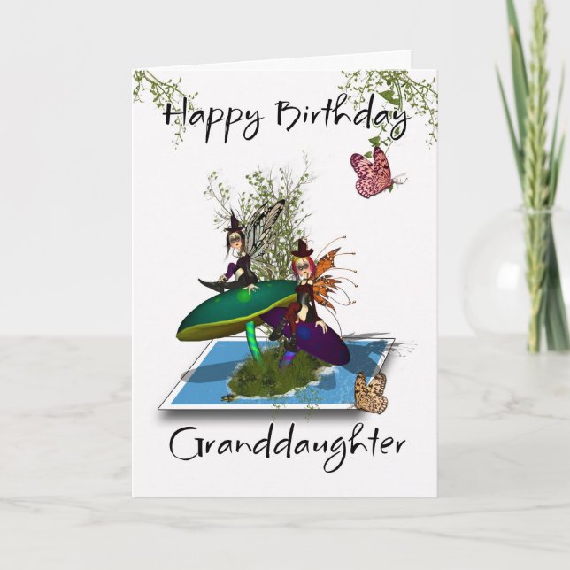 Carte d'anniversaire Grandgirl - Fées gothiques mi (Devant)