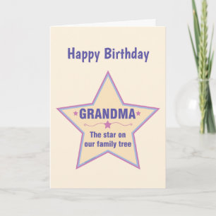Carte d'anniversaire Grandma Star