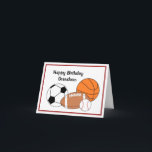 Carte d'anniversaire Grandson<br><div class="desc">Carte d'anniversaire de fan de sport Grandson personnalisable avec votre message personnalisé.
A l'intérieur :
Envoyer des dizaines de voeux d'anniversaire de votre fan #1 !
Joyeux anniversaire !</div>