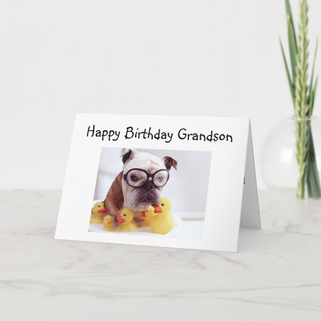 CARTE D'ANNIVERSAIRE GRANDSON AMUSANTE (Devant)