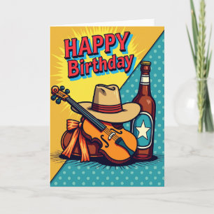 Carte d'anniversaire graphique audacieuse
