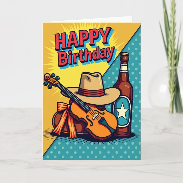Carte d'anniversaire graphique audacieuse (Devant)