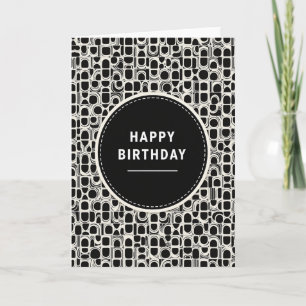 Carte d'anniversaire graphique monochrome