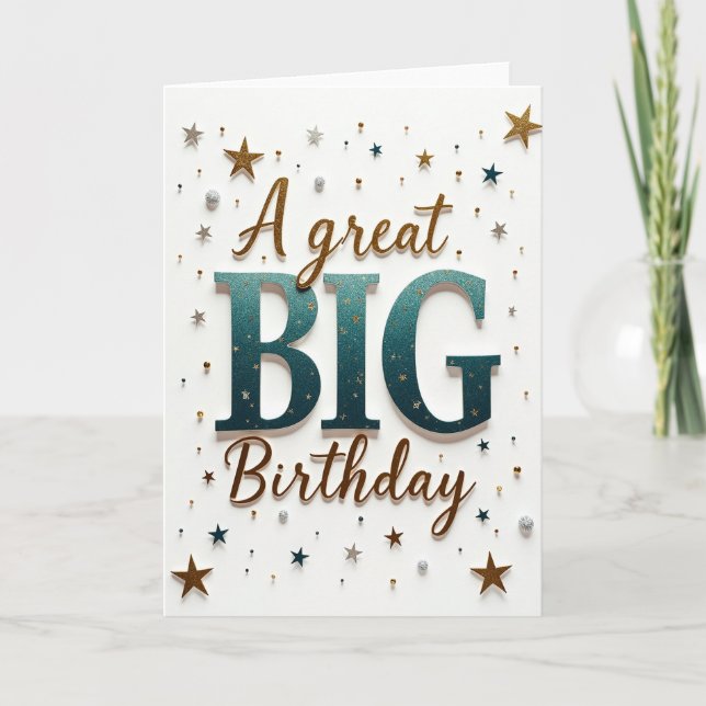 Carte d'anniversaire Great Gold Glitter (Devant)