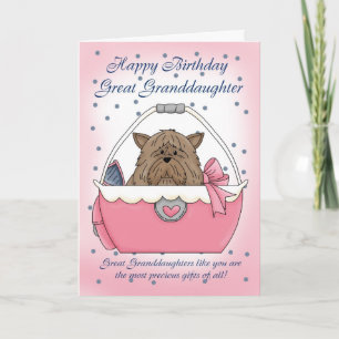 Carte d'anniversaire Great Grandgirl - Cute Puppy