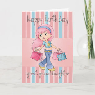 Carte d'anniversaire Great Grandgirl - mignonne
