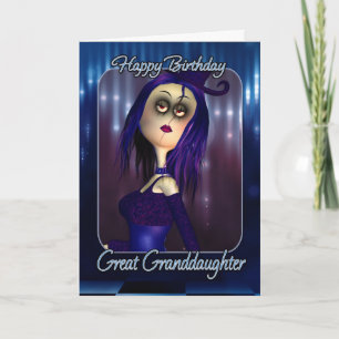 Carte d'anniversaire Great Grandgirl - Mooney mign