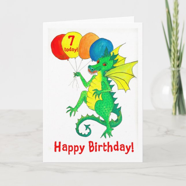 Carte d'anniversaire Green Dragon 7e (Devant)