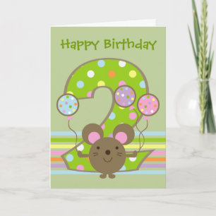 Carte d'anniversaire Green Happy de la souris Ball