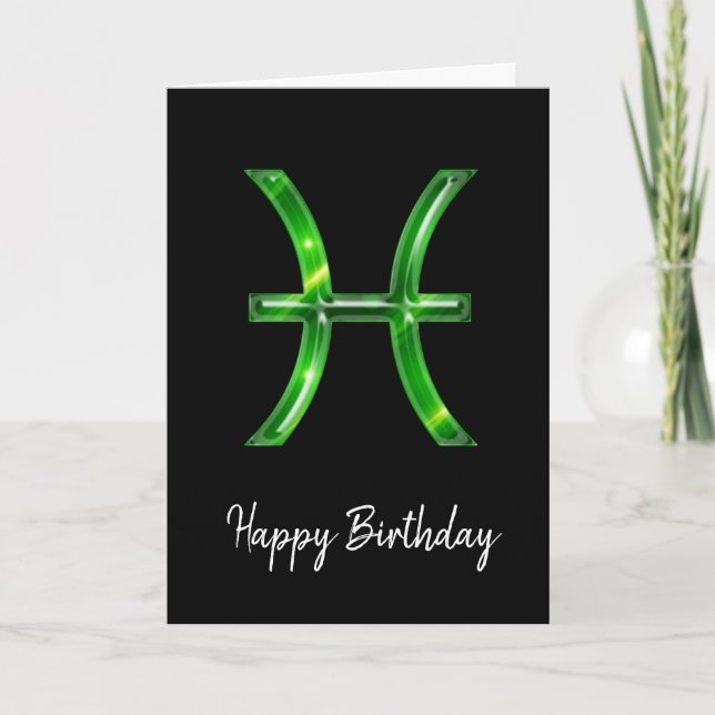 Carte d'anniversaire Green Pisces (Devant)