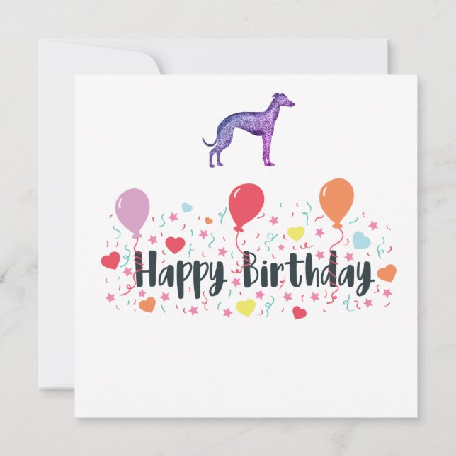 Carte d'anniversaire Greyhound (Dos)