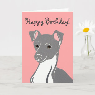Carte d'anniversaire Greyhound Rose italienne