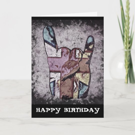 Carte D Anniversaire Grunge De Hard Rock De Zazzle Fr