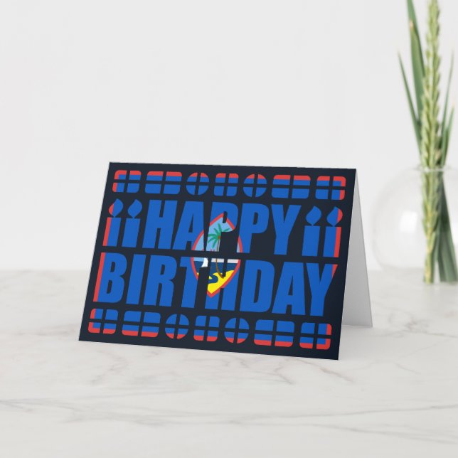 Carte d'anniversaire Guam Flag (Devant)
