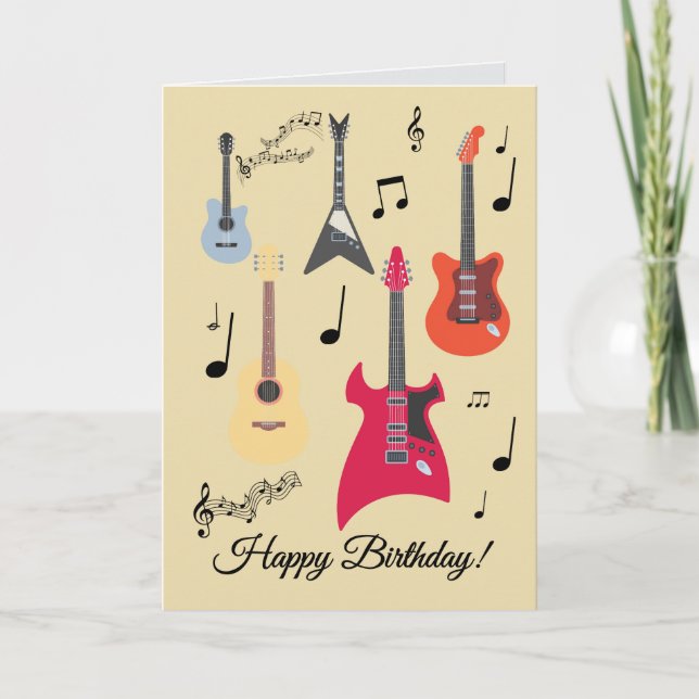 Carte d'anniversaire Guitar (Devant)
