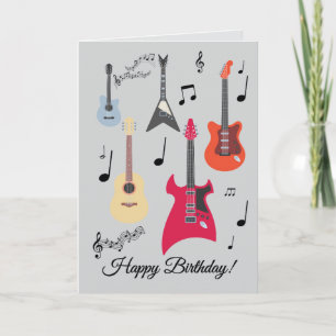 Carte d'anniversaire Guitar Happy Birthday