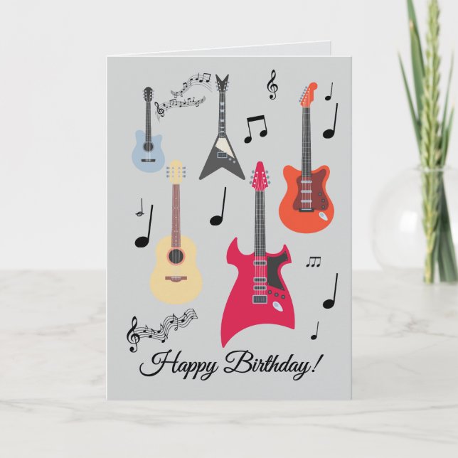 Carte d'anniversaire Guitar Happy Birthday (Devant)