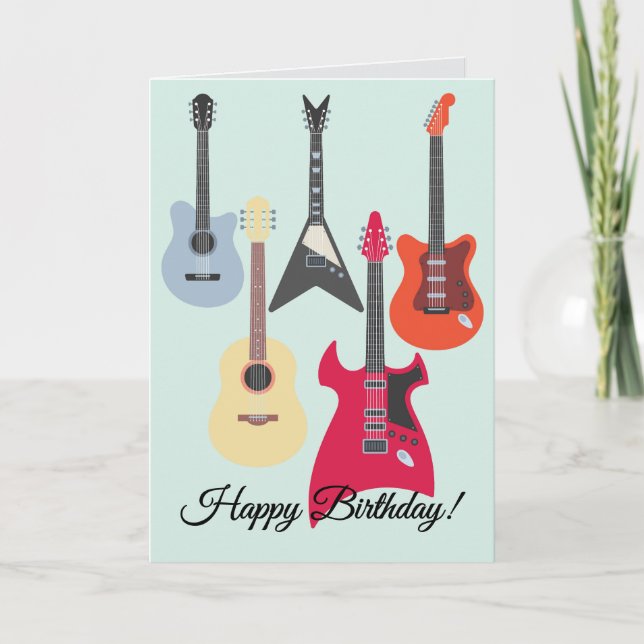 Carte d'anniversaire Guitar Rockin Good Time Happy (Devant)