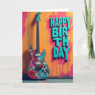 Carte d'anniversaire Guitare Art