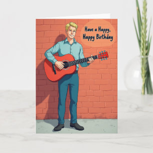Carte d'anniversaire Guitare Ensoleillée