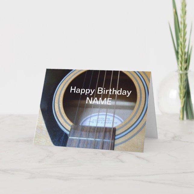 Carte d'anniversaire guitare personnalisée pour to (Devant)