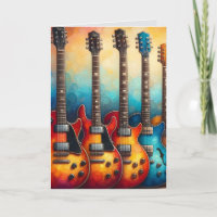 Carte d'anniversaire Guitares Électriques Magnifiq