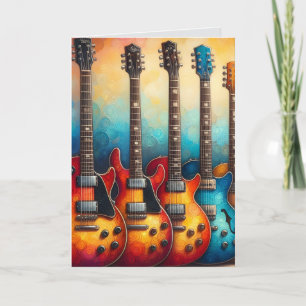 Carte d'anniversaire Guitares Électriques Magnifiq