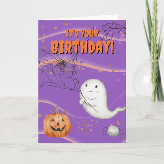 Carte d'anniversaire Halloween Fantôme (Devant)