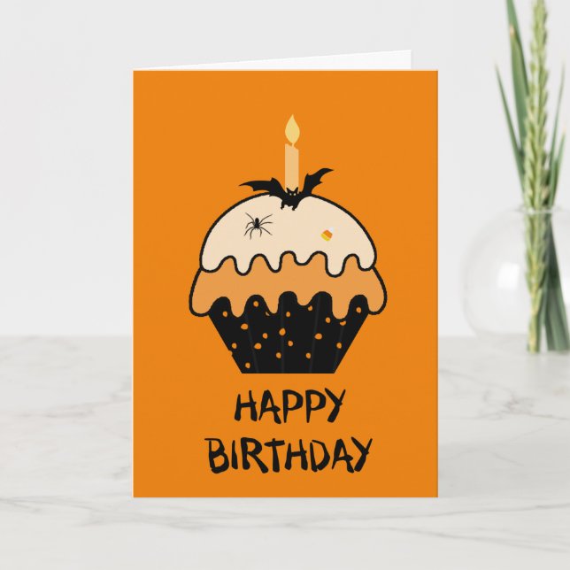 Carte d'anniversaire Halloween heureuse (Devant)