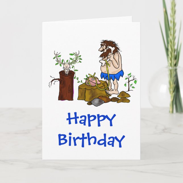Carte d'anniversaire Ham Radio avec Caveman pour C (Devant)
