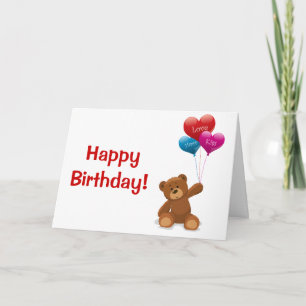Carte d'anniversaire Happy Birthday Teddy Bear