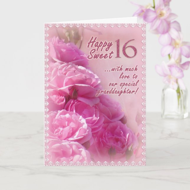 Carte d'anniversaire Happy Sweet 16 (Orchidée)