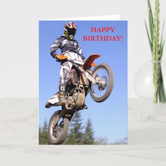 Carte D Anniversaire Haute Pour Motocross Zazzle Fr