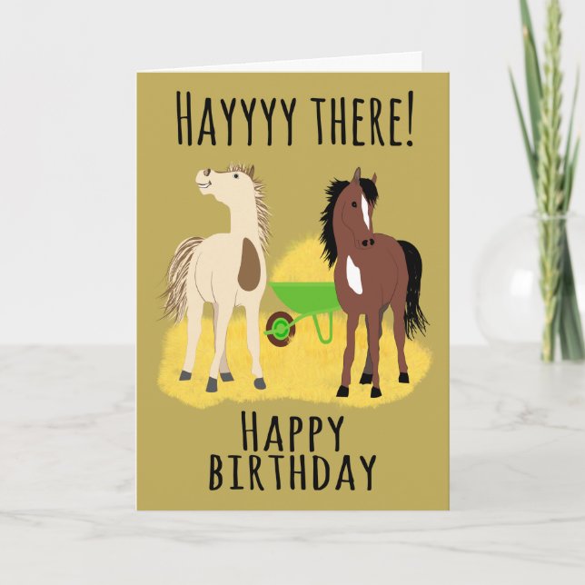 Carte d'anniversaire Hayyy There Horses (Devant)