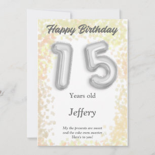 Carte d'anniversaire heureuse à 15 ans