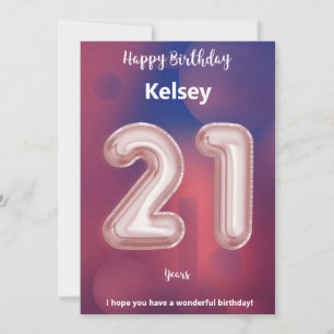 Carte d'anniversaire heureuse à 21 ans